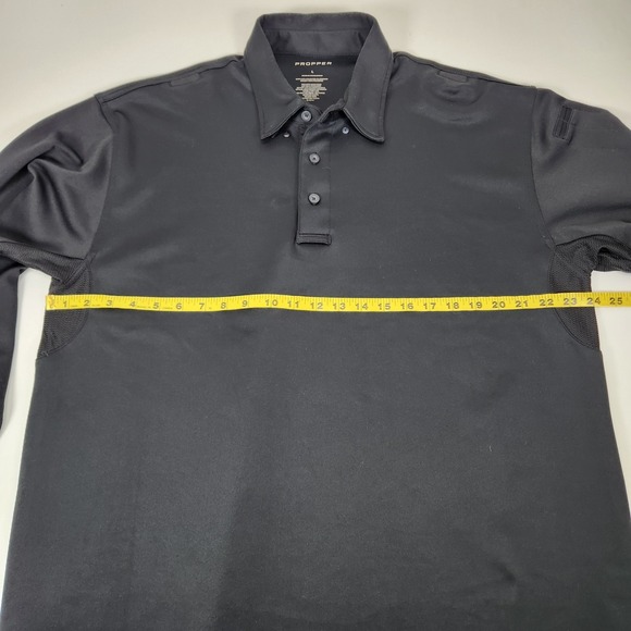 Propper  Men's L Large Long Sleeve Utility Polo Black Tactical - Picture 12 of 14